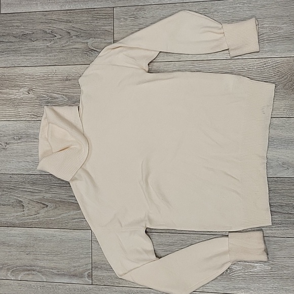 PAIGE Size Small Ivory Raundi Wool Blend Turtleneck Sweater - Picture 3 of 8